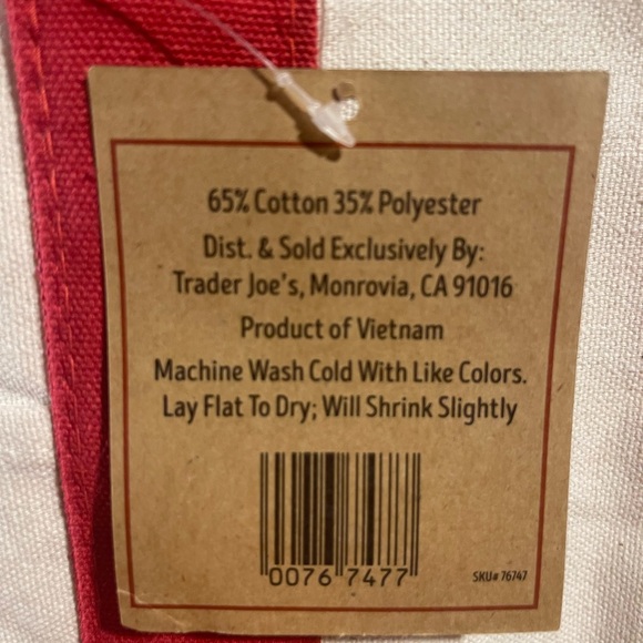 NWT Trader Joe’s Mini Canvas Tote Bag - Picture 6 of 6